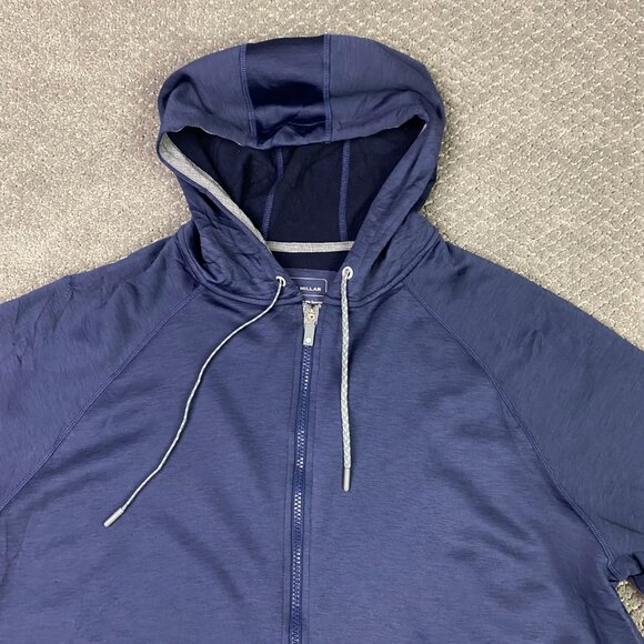 Peter Millar Crown Sport Placid Performance Hoodie Men's XL Blue Full Zip EK75 - Picture 2 of 12